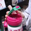 Copo Térmico Duplo Morango Urso para Crianças Meninas Aço Inoxidável 316 Copo Portátil com Canudo para Estudantes Levar para a Escola