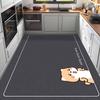Alfombrilla de cocina de dibujos animados, absorbente de aceite, de diatomeas, de estilo sencillo, antideslizante, fácil de cuidar para el hogar