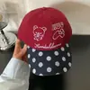 Boné de Baseball Camuflado Rosa Rilakkuma Bordado de Nicho Coreano para Mulheres, Primavera e Verão, Aba Curva Única, Boné Bico de Pato Emagrecedor