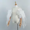 Xale de Noiva Transfronteiriço para Vestido de Casamento, Coberturas para Braços e Ombros, Mangas Curtas Brancas Marfim, Estilo Fino, Dropshipping