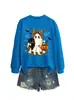Amazon eBay site independente moda divertida fofa feminina estampa de leopardo laço fantasma morcego gato moletom