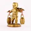 Estatueta de Criança de Latão Atrai-Riqueza, Decoração de Casa para Boa Sorte, Ornamento de Interior, Decoração de Bronze para Sala de Estar