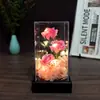 Luz de Vidro Flor Eterna Buquê de Rosas de Sabão com Flores Secas Presente Dia das Mães Aniversário Decoração Criativa Enfeites