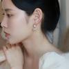 Dongju Coreia do Sul Dongdaemun grande arco cheio de diamantes elegantes brincos de pérolas ocas brincos doces brincos brincos