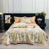 Nuevo Estilo Colcha de Verano de Tencel Lavado Juego de Cuatro Piezas, Colcha de Verano de Seda Fresca, Colcha de Aire Acondicionado, Colcha Fina de Regalo de Verano, Dropshipping