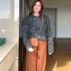 Suéter europeu e americano de outono e inverno 2024 Amazon Hot Selling Fashion Novo suéter de malha emagrecedor preguiçoso com gola redonda Suéter de malha