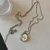 Colar de resina com zircônia em formato de coração, flor, estrela, geométrico estilo coreano, corrente para suéter de luxo leve, acessório moderno e elegante
