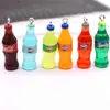 Mini simulación resina Cola Fanta Sprite colgante DIY pendientes collar llavero Accesorios Mayoreo