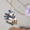 Regalos de Navidad transfronterizos: adorable oso polar con bufanda, adorno acrílico digital, decoración de árbol de Navidad, decoración de Año Nuevo