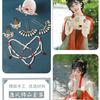 Tocado Hanfu, accesorios para disfraces antiguos, horquilla, peine para el cabello, collar, traje antiguo de corte, horquilla con borlas completas antiguas, conjunto de hadas