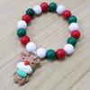 Pulsera nueva transfronteriza de Europa y Estados Unidos con tres cuentas de árbol de Navidad y muñeco de nieve antiguo, pulsera combinada para mujer al por mayor