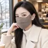 Máscara facial de tricô quente para outono e inverno para mulheres, com design tridimensional, propriedades à prova de vento e resistente ao frio, respirabilidade, proteção para os olhos e aparência elegante. Pode ser lavada e é adequada para ciclismo.