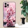 Para iPhone15 flores rosas bajo la funda de teléfono de gatito lindo