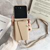 Funda Adecuada para Teléfono Móvil Plegable Moto Razr50/60Ultra con Patrón de Grano Titular de Tarjeta Correa Diagonal Anti-Caída