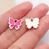 1 Pieza de Rojo Rosa Fresa Lazo Corazón Dibujo Animado Esmalte Aleación Accesorio para Cadena de Teléfono DIY, Collar, Arete, Colgante
