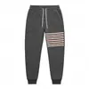 Calça Casual Masculina Clássica com Cordão, Forrada com Fleece, Estilo High Street, Esportiva, para Corrida, Outono e Inverno, Europeia e Americana, Peso Pesado