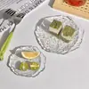 Plato de vidrio hecho a mano estilo japonés para helado, plato de frutas, plato para aperitivos tamaño popular, plato creativo para aperitivos, plato para frutas secas, posavasos para taza de té