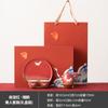 Esmalte Rojo Piedra Tetera Pequeña Ruihe Rojo Prohibido Cerámica Roja Horno de Cerámica Agujero de Bola Giratorio Un Tetera Dos Tazas Juego de Té de Regalo Caja de Regalo