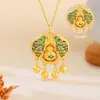 Popular collar de calabaza de esmalte en Xiaohongshu, cadena para la clavícula de estilo chino retro de lujo ligero para mujer, regalo de alta gama para el Festival Qixi