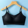 Sutiã Sem Costura Costas Nuas de Seda de Gelo Fina de Verão para Mulheres com Levanta e Suporte Copo Fixo Sutiã Camiseta para Dormir