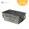 Macetero de Hierro Galvanizado Estilo Vintage con Asa de Cuerda, Maceta Decorativa para Jardín y Balcón con Plantas Verdes