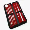 Acero Inoxidable Resina Relleno Tallado Juego de 10 Cucharas de Cera Rellenadoras para Técnicos Dentales Cuchillo de Tallado de Moldes de Cera Tallado Dental