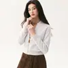 Nueva colección de otoño e invierno: Cárdigan corto, ajustado, con cremallera, mangas raglán, bolsillos y diseño de color liso, un suéter de punto de cachemira moderno y versátil