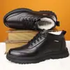 Nuevos Zapatos de Algodón de Moda para Hombre para Invierno al Aire Libre, Cálidos, Forrados de Felpa, Engrosados, Zapatos Casuales de Caña Alta, Suela Gruesa, Zapatos de Algodón Antideslizantes