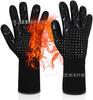 Guantes de aramida con aislamiento térmico ignífugo, resistentes a altas temperaturas, de silicona, anti-escaldaduras, resistentes al calor, para horno, barbacoa, microondas y cocina.