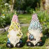 Adornos de Gnomos de Jardín Solares Transfronterizos, Manualidades Decorativas de Resina para Exteriores, Luces Solares de Gnomos Decorativas