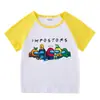 2023 Novas roupas infantis, camiseta de manga curta para crianças, verão, meninos e meninas, camisa de base raglan, camiseta de meia manga para bebês, top infantil