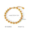 Europa y Estados Unidos transfronterizos más vendido pulsera chapada en oro de 18 quilates pulsera de acero inoxidable cadena de cuentas de bola estilo INS cadena hecha a mano joyería de acero de titanio