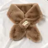 Bufanda para Mujer Otoño e Invierno Versátil Estudiante Chica Linda Felpa Imitación Conejo Bufanda con Lazo Estilo Coreano Ropa de Abrigo Protector de Cuello Cálido