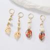 Nuevos Pendientes de Joyería de Concha Natural, Aleación y Grava Estilo Playa Vacaciones Oceánicas Retro para Mujer Pendientes de Estilo Étnico