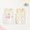 Colete de Bebê Verão Estilo Fino Camisola para Bebê Roupa Externa de Algodão Puro Top sem Mangas para Meninos e Meninas