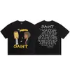 Camiseta Vintage Suelta de Manga Corta con Cuello Redondo Lavada y Desgastada Estilo Americano San Miguel 2026 para Hombres y Mujeres Moderna