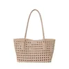 Bolsa de Palha Trançada Estilo Férias com Recortes de Verão para Mulheres 2026 Nova Moda Bolsa de Ombro Casual de Grande Capacidade para o Dia a Dia