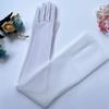 Luvas de Renda Suíça Coloridas 70cm Edição de Comércio Exterior Alongadas Fio Transparente Preto Sexy Cobertura de Braço para Vestido de Noiva Noiva