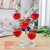 Árbol de manzana de cristal, joyería creativa para el hogar, adornos decorativos para sala de estar, pasillo, mueble de TV, vitrina para vinos, manualidades, decoraciones.