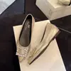 Sapatos Femininos de Boca Rasa 2025 Outono Novo Estilo Sapatos Mary Jane com Strass Sapatos de Salto Único da Moda Sapatos Únicos Mary Jane Estilosos