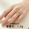 Anillo Estilo Tiktok Cielo Estrellado Flor Dorado Imitación para Mujer, Versátil Anillo de Dedo Índice Oro Arena Vietnamita, Joyería de Retención de Color Duradera