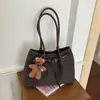 Bolso de lana a cuadros estilo universitario para mujer, nuevo estilo otoño 2026, moda coreana, bolso tote de gran capacidad para el día a día