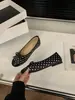 Zapatos Planos de Mujer Estilo Francés Inspirados en Chanel para Verano, Adecuados para Combinar con Vestidos, con un Moño y Lunares Negros, Zapatos de Noche Estilo Ballet