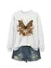Amazon Wish sitio independiente moda casual elegante mujer estampado leopardo mariposa floral otoño e invierno sudadera comercio exterior transfronterizo