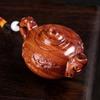 Talla en Madera de Palosanto Colgante de Tuya Tetera de Madera Juguete de Madera para la Mano Adorno Adorno de Madera Maciza con Cordón Negro