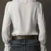 Camisa de Encaje Estilo Europeo y Americano para Mujer, Diseñada con Sentido de la Moda, Nuevo Modelo Primavera/Verano 2025, Blusa Delgada de Retazos, Top Elegante de Manga Larga