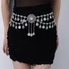 Corrente de Cintura de Moedas Metálicas Estilo Étnico Retrô para Mulheres, Cinto de Cintura Ajustável para Vestido com Design de Coração, Borboleta, Flor e Franja