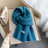 Novo cachecol de malha de cor sólida feminino inverno quente estilo coreano moda all-match cachecol simples elegante engrossado pequeno cachecol