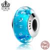 Aifule DIY acessórios para pulseira de miçangas pingente miçangas de vidro brilhantes com fio S925 prata esterlina fio de miçangas de vidro decoração