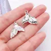 Colgante de Cola de Pez con Incrustaciones de Perla de Aleación, Dijes Pequeños para Collar, Pulsera, Aretes, Accesorios para Orejas, Accesorios de Joyería de Estilo de Alta Gama